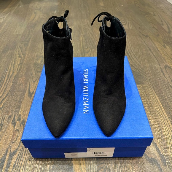 Stuart Weitzman Lofty Black Suede Heel Boot - Picture 3 of 6